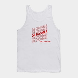 Ok Boomer (Have a Terrible Day) red Tank Top